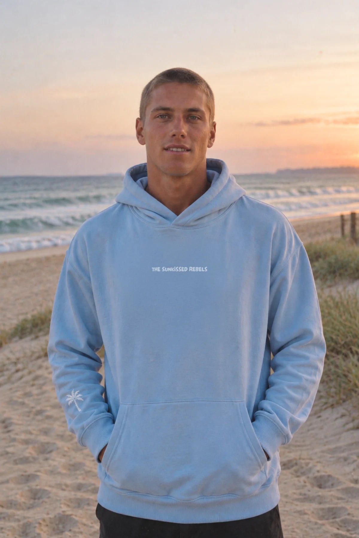 Frontansicht The Horizon Hoodie Blue Soul – The Sunkissed Rebels