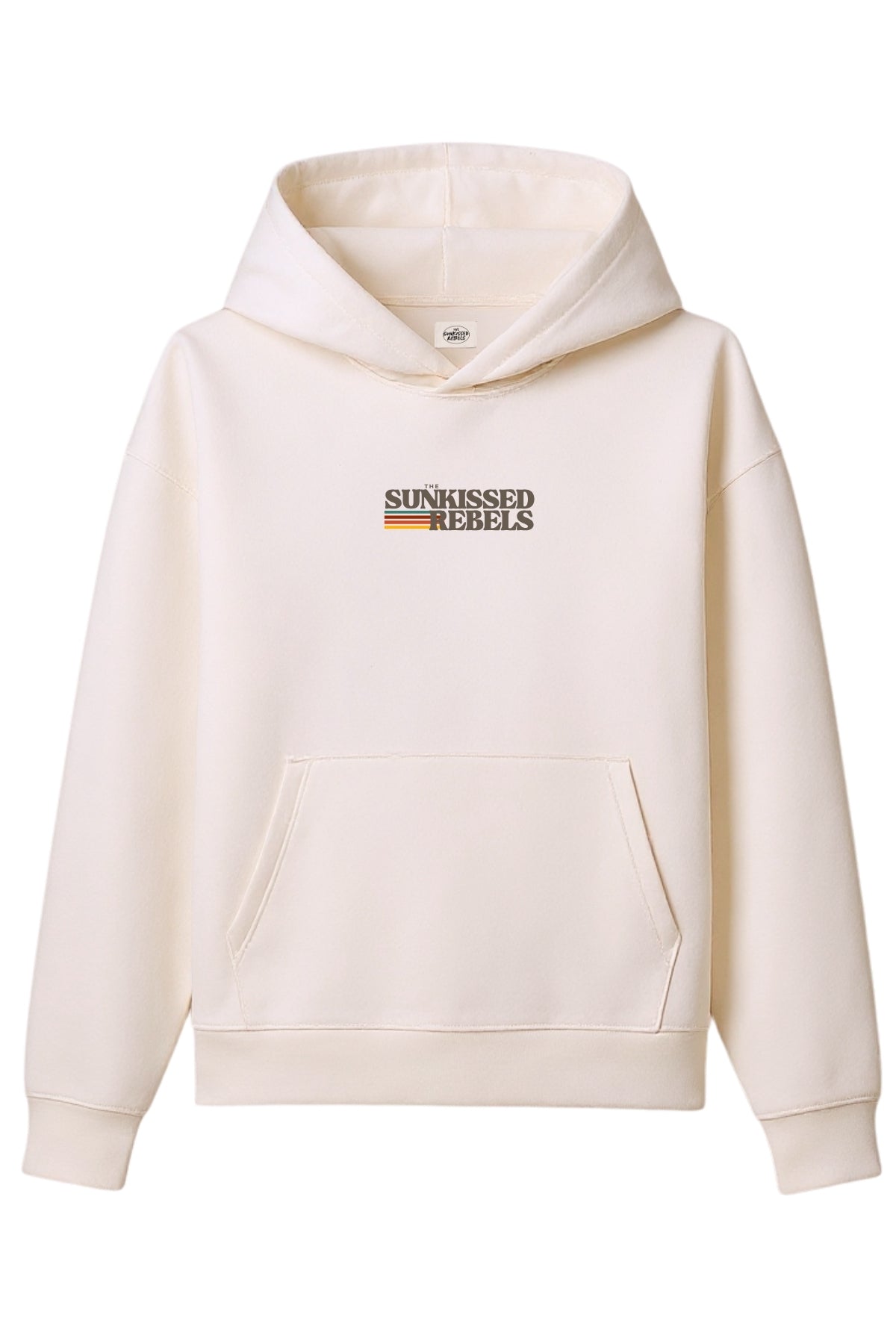 Retro Vibes Oversized Hoodie - Cream
