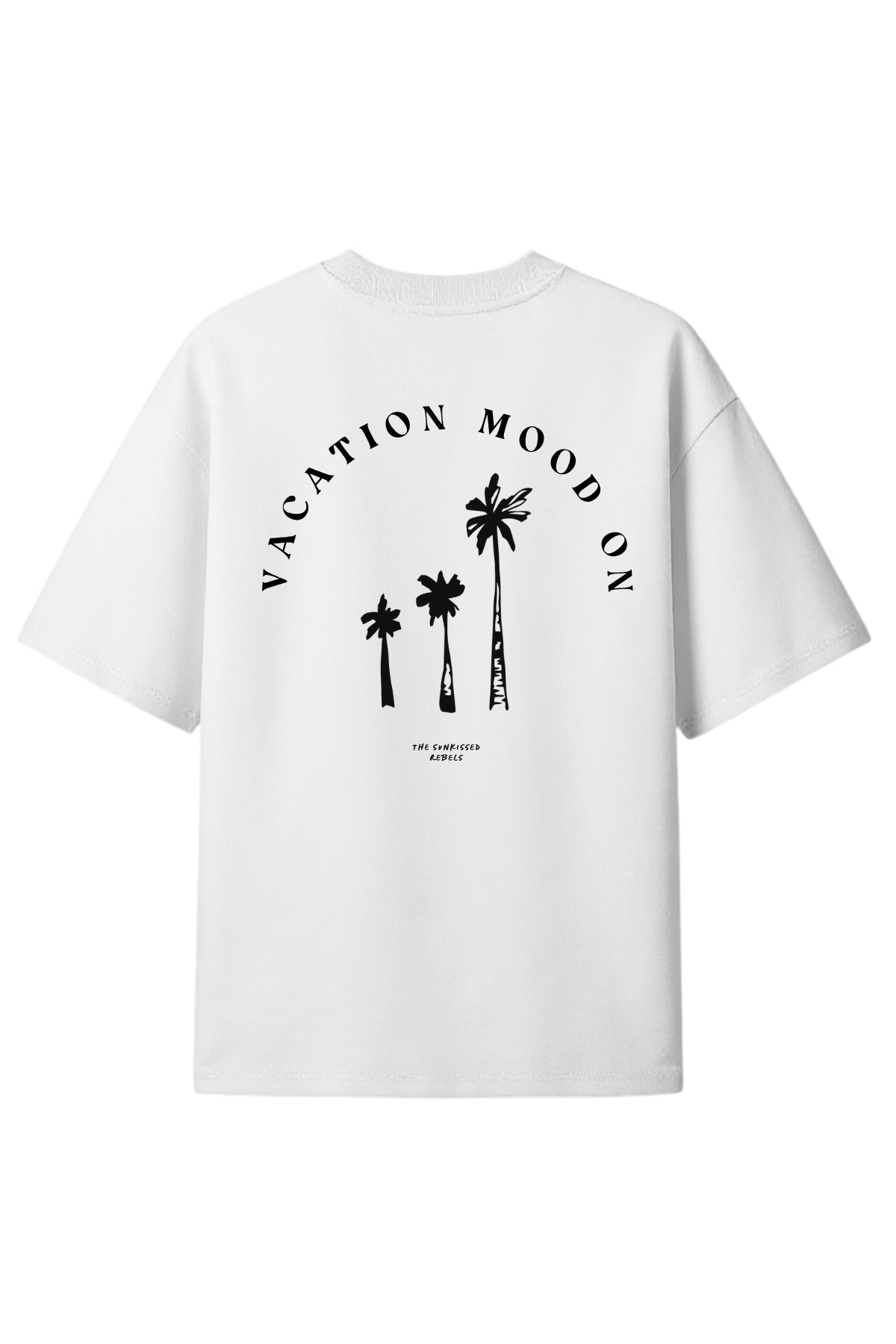 Vacation Mood On Boxy Oversized T-shirt - White